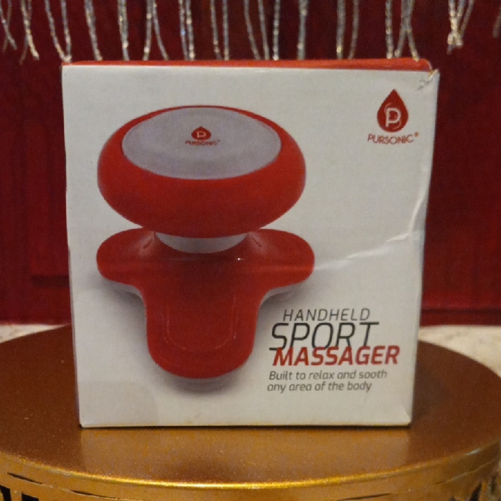 Pursonic Red Handheld Sport Massager — Portable Muscle Relief